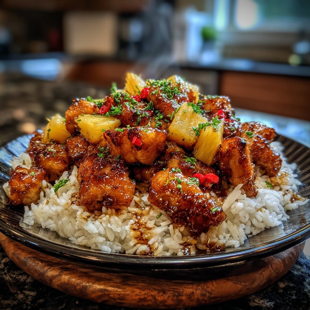 Sticky Pineapple Chicken And Rice