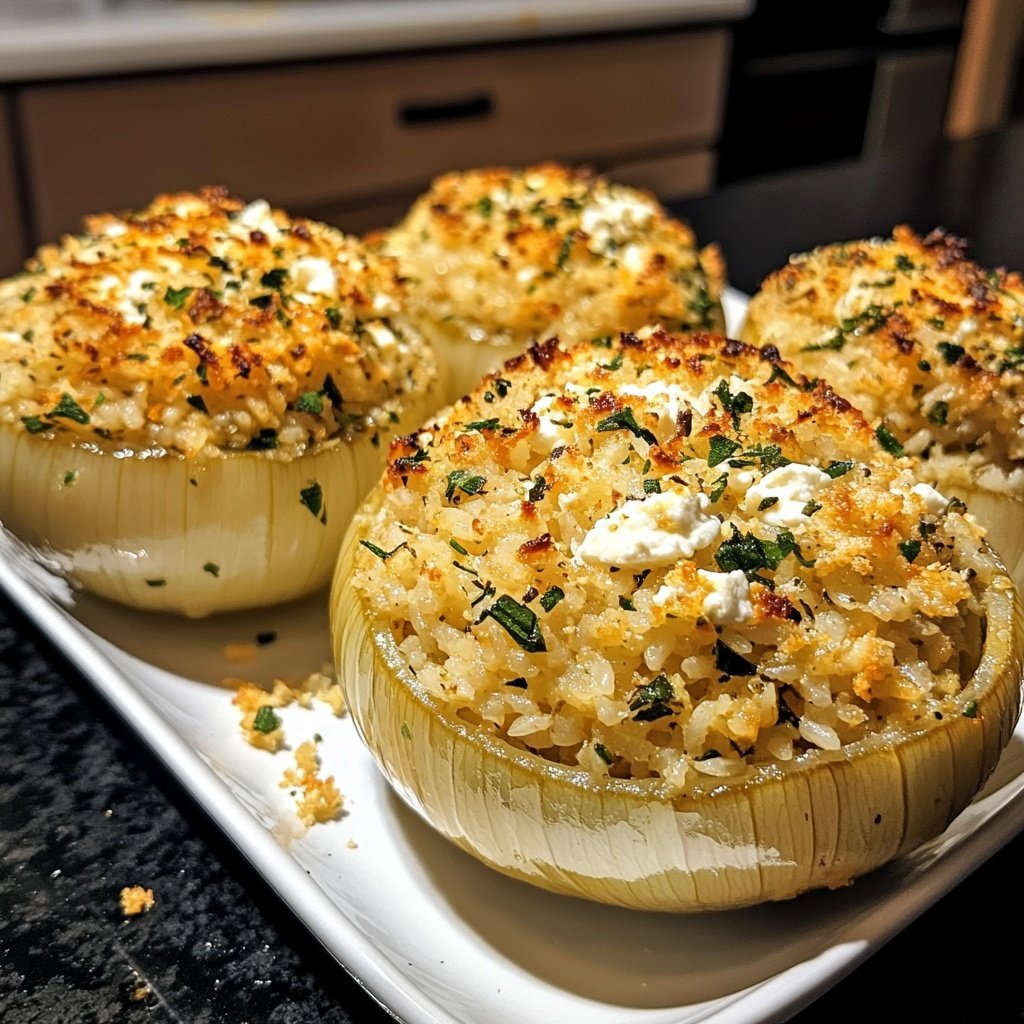 Greek Stuffed Onions