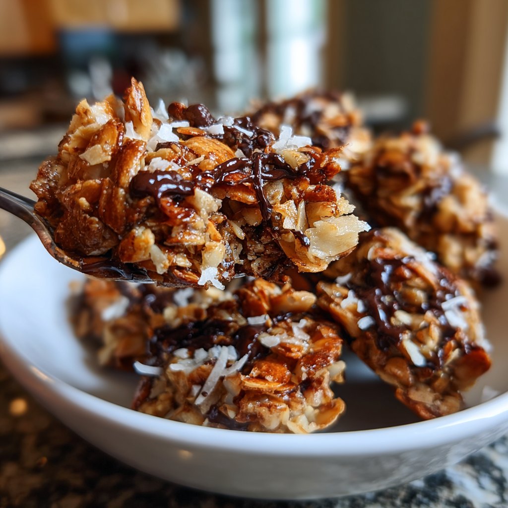 Chocolate Almond Coconut Snack Clusters