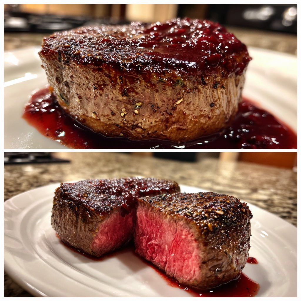 Romantic Filet Mignon with Red Wine Sauce