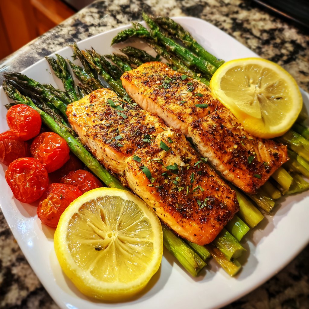 Healthy Dinner Baked Salmon with Veggies
