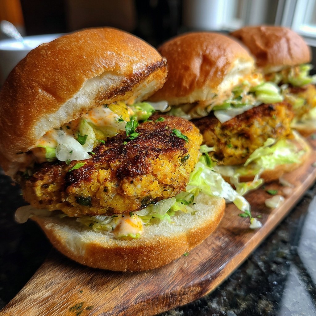 Sliders with Spicy Chickpea Patty