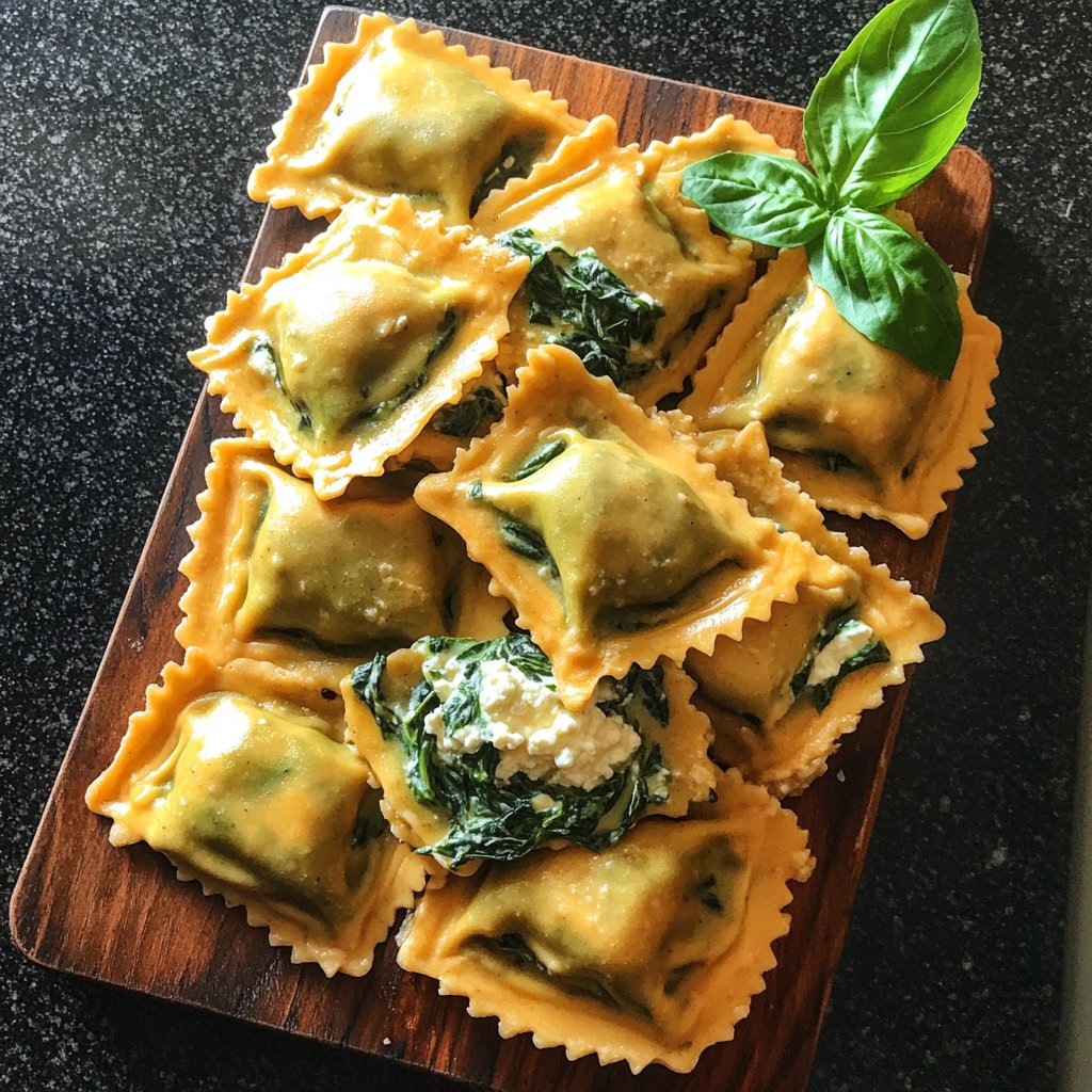 Romantic Spinach and Ricotta Ravioli