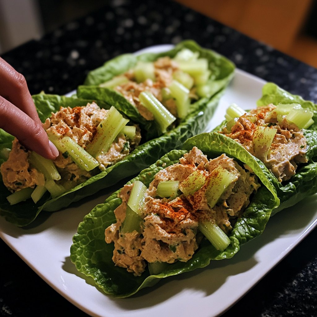 Simple Tuna Salad Lettuce Wrap Lunch