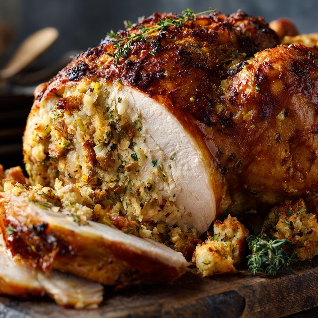 Seasonal & Festive Thanksgiving Herb Stuffed Turkey
