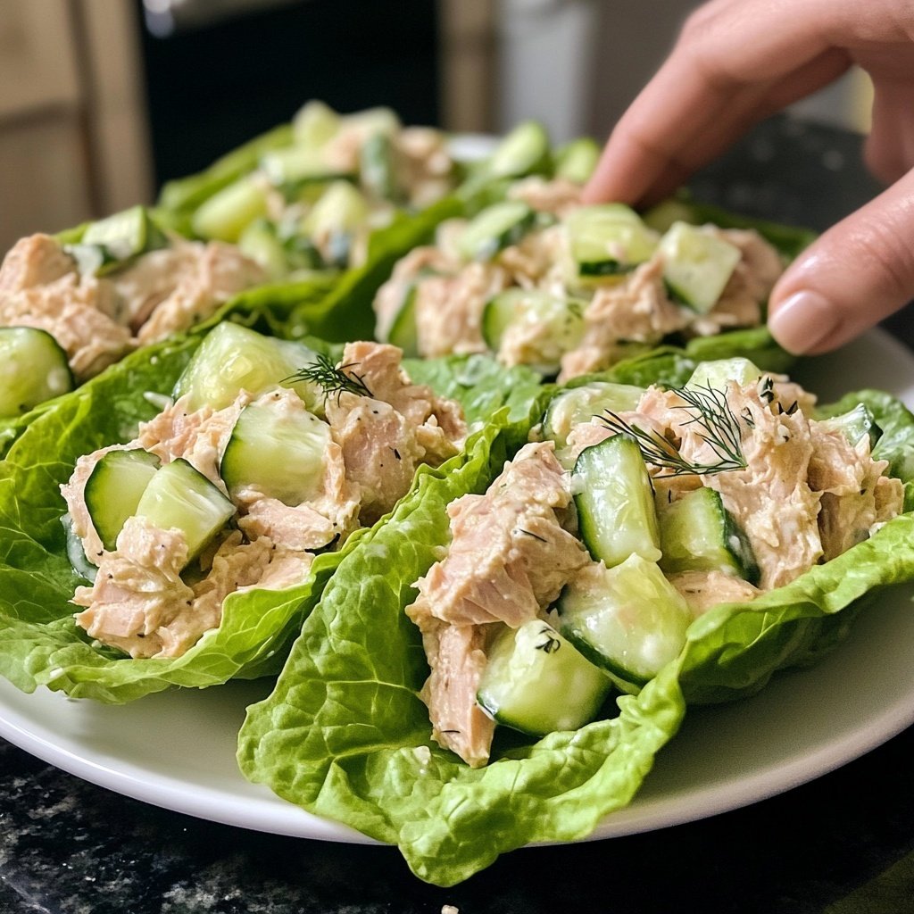 Simple Tuna Salad Lettuce Wrap Lunch