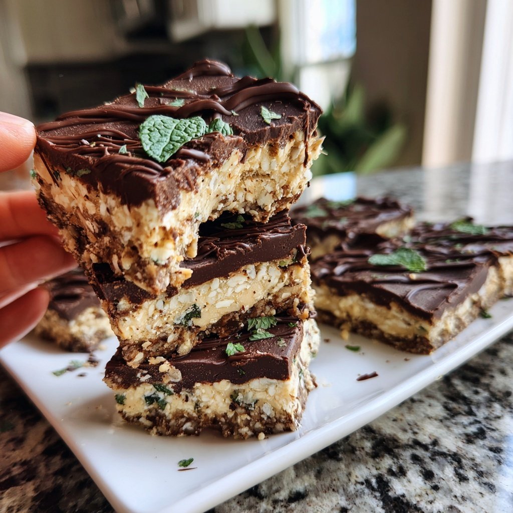 Chocolate Mint Slice Bars