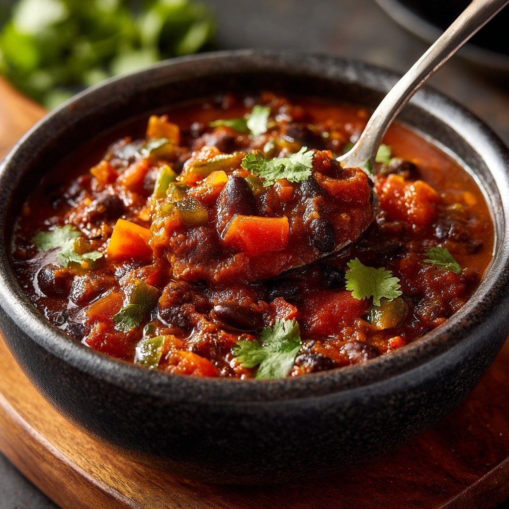 Healthy Crockpot Black Bean Chili