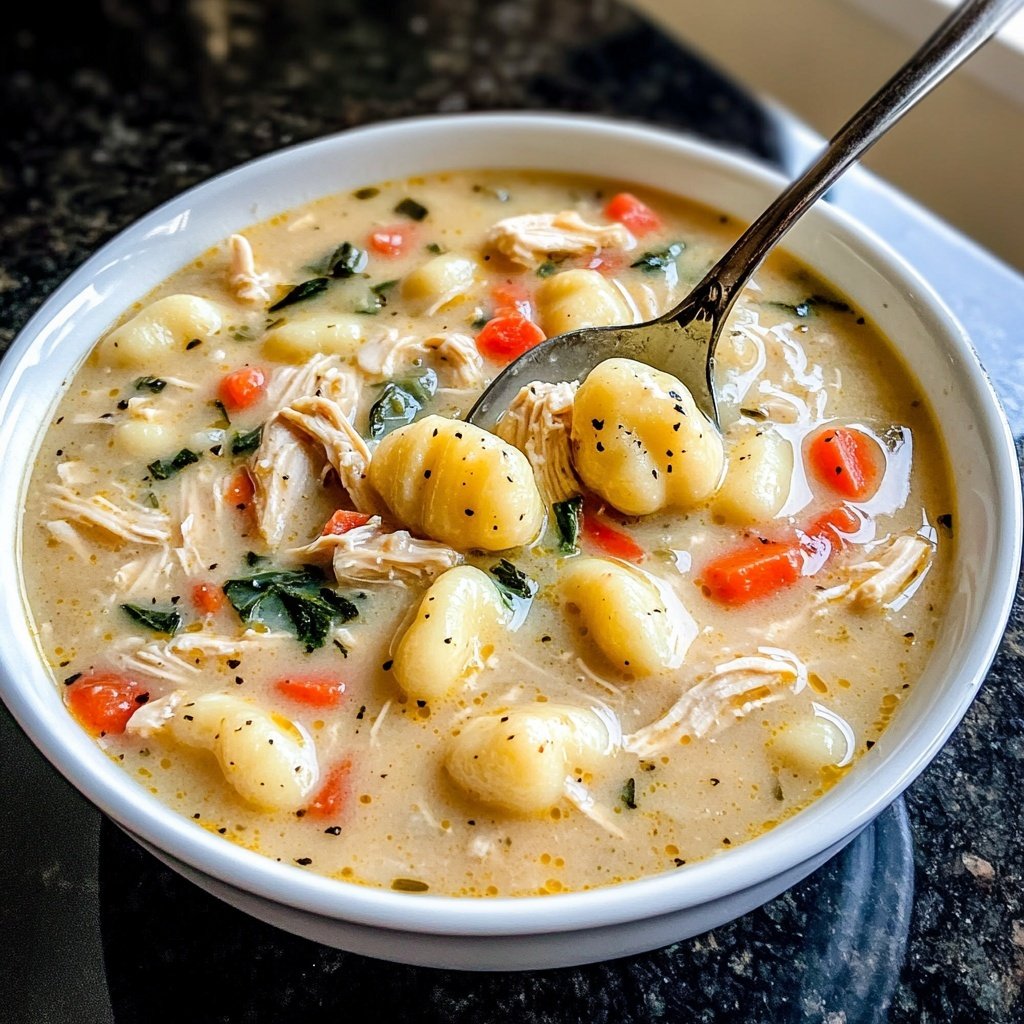 Spicy Crockpot Chicken Gnocchi Soup