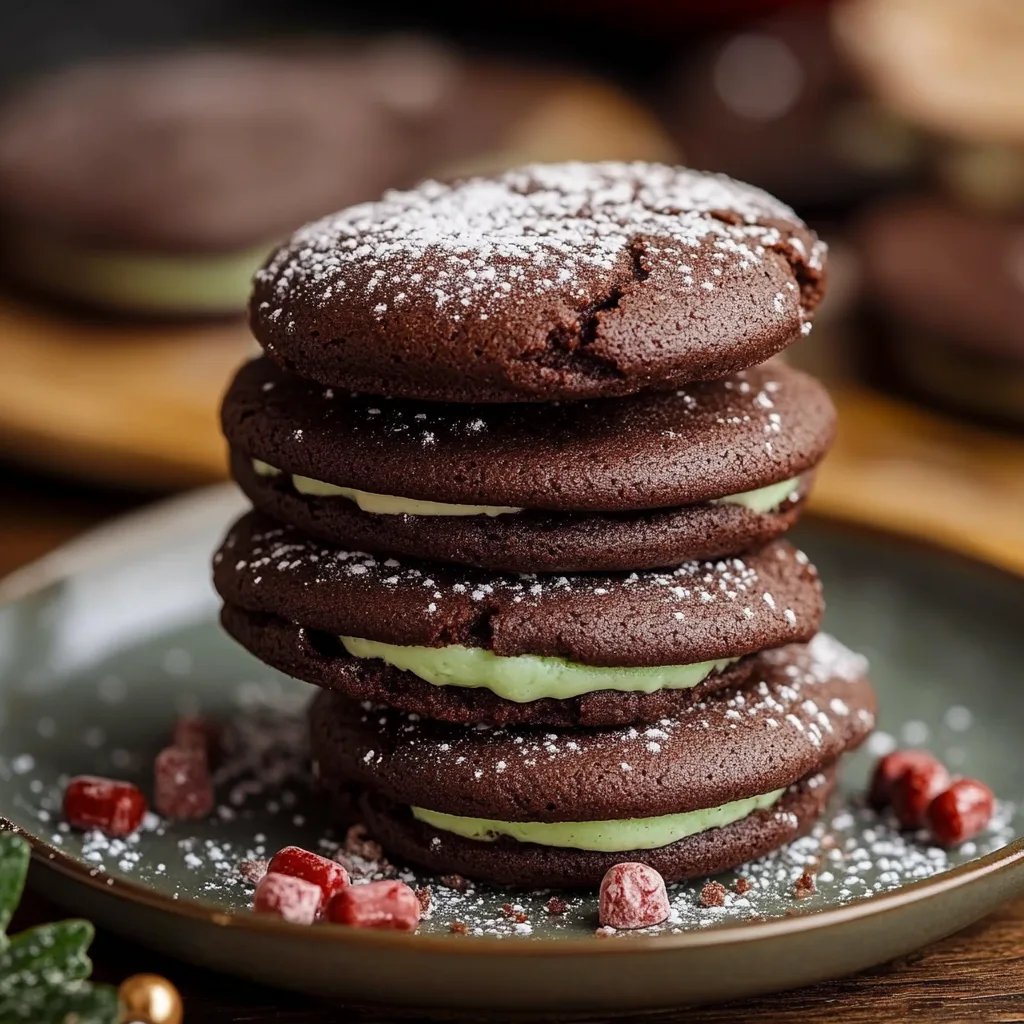 Chocolate Peppermint Whoopie Pies