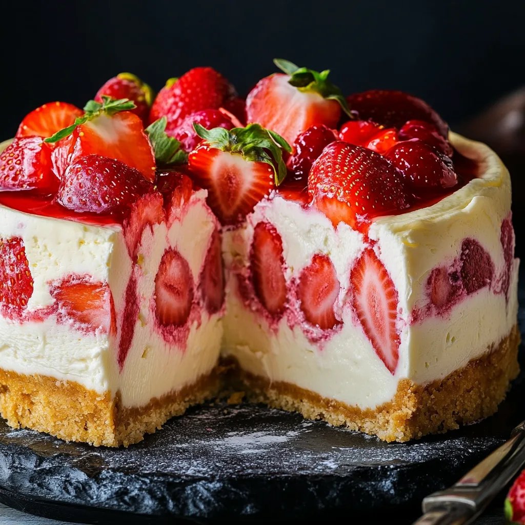 Strawberry Swirl Cheesecake