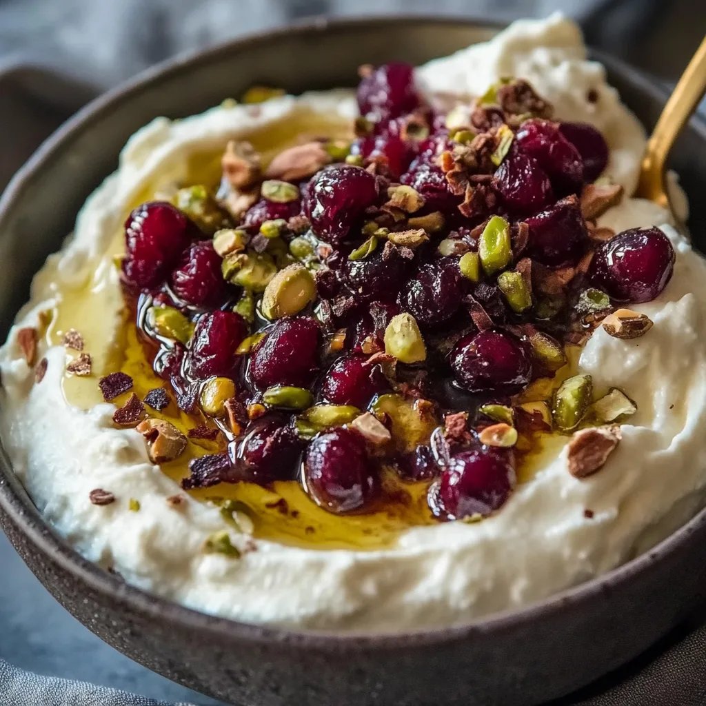 Whipped Feta Dip with Honey, Pistachios, and Cranberries