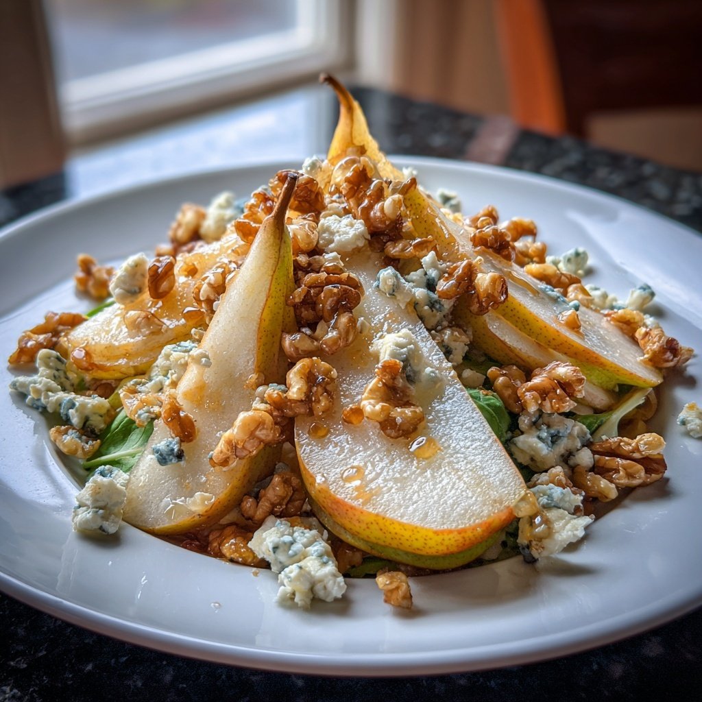 Pear and Gorgonzola Salad with Candied Walnuts